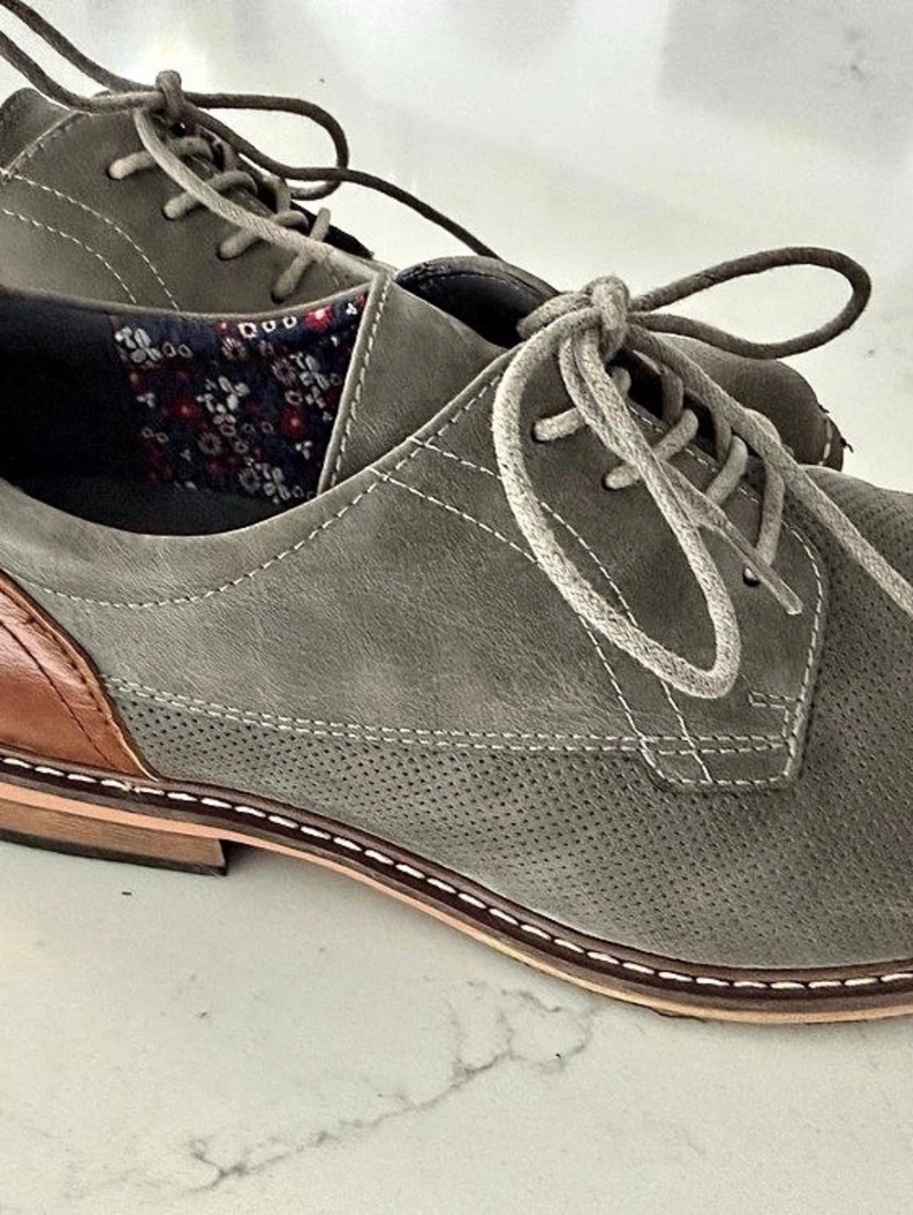 Madden Men's Perforated Derby Shoes Gray US 9